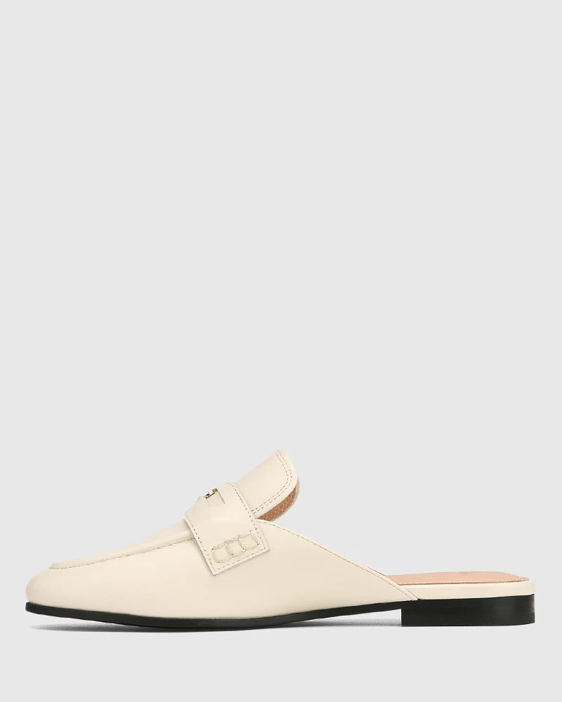Aaron Vintage Ivory Leather Backless Loafer - Image 6