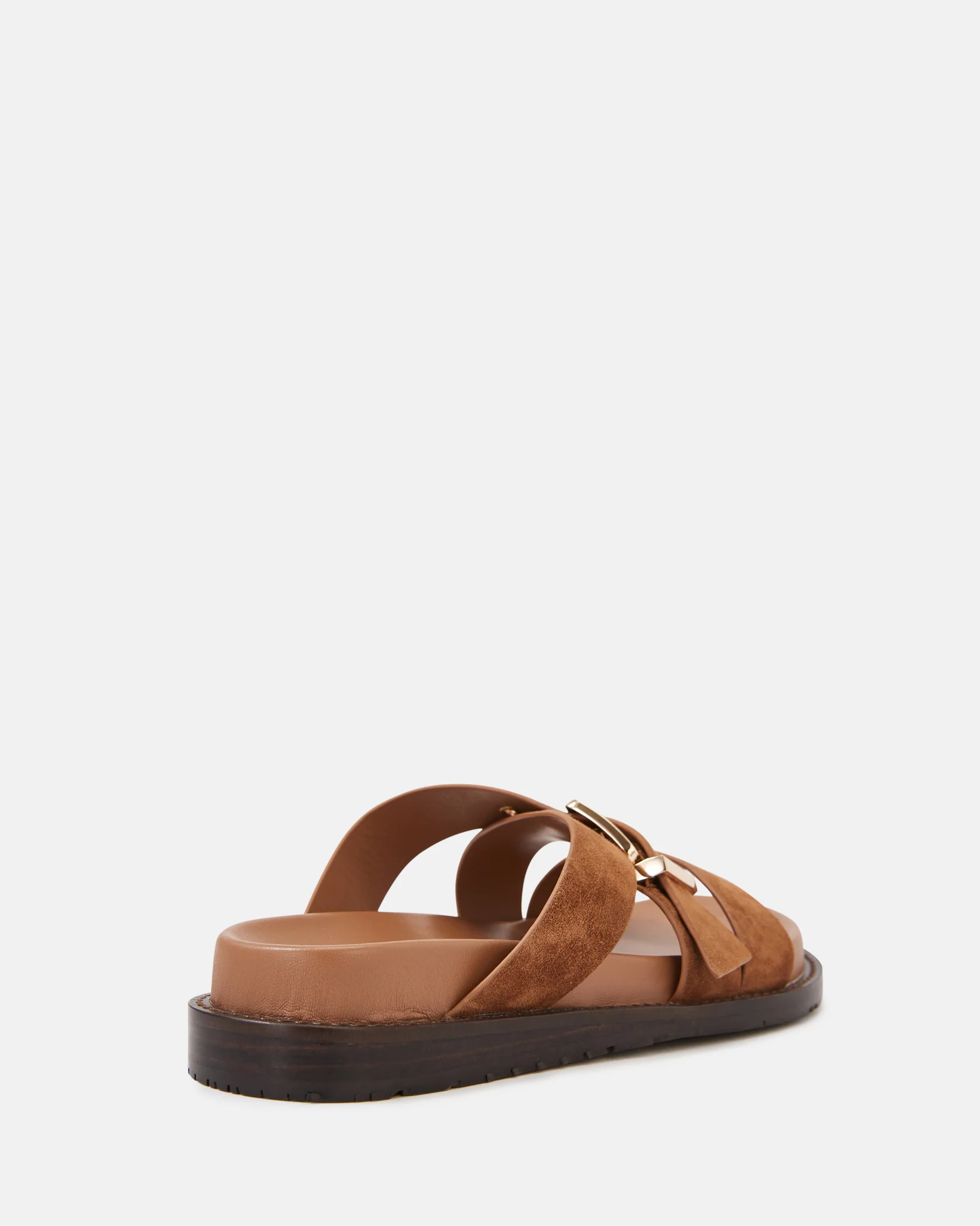 Adelle Tan Suede Leather Footbed Sandal - Image 4