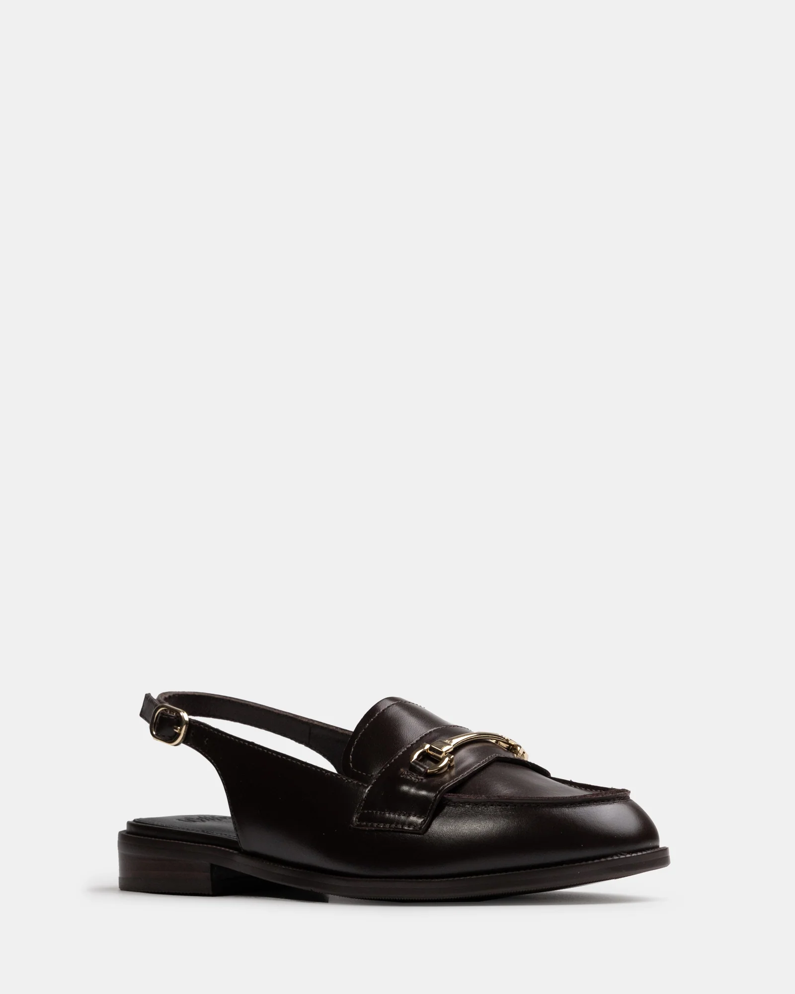Alexia Dark Brown Leather Slingback Loafer - Image 2