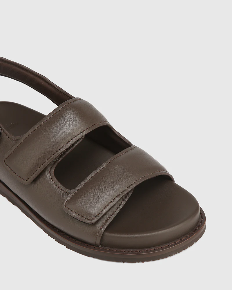 Alexsandra Espresso Leather Sandal - Image 3