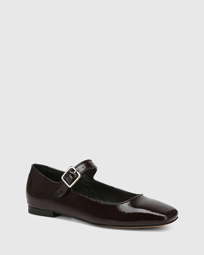 Alise Raisin Crinkle Patent Leather Mary Jane Flat - Image 2