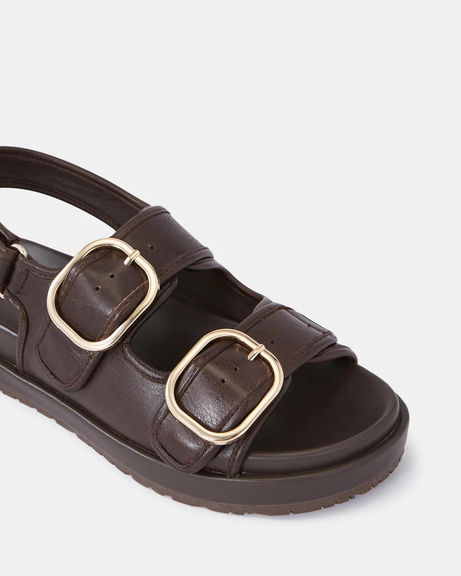 Atticus Ebony Pebble Leather Flatform - Image 3