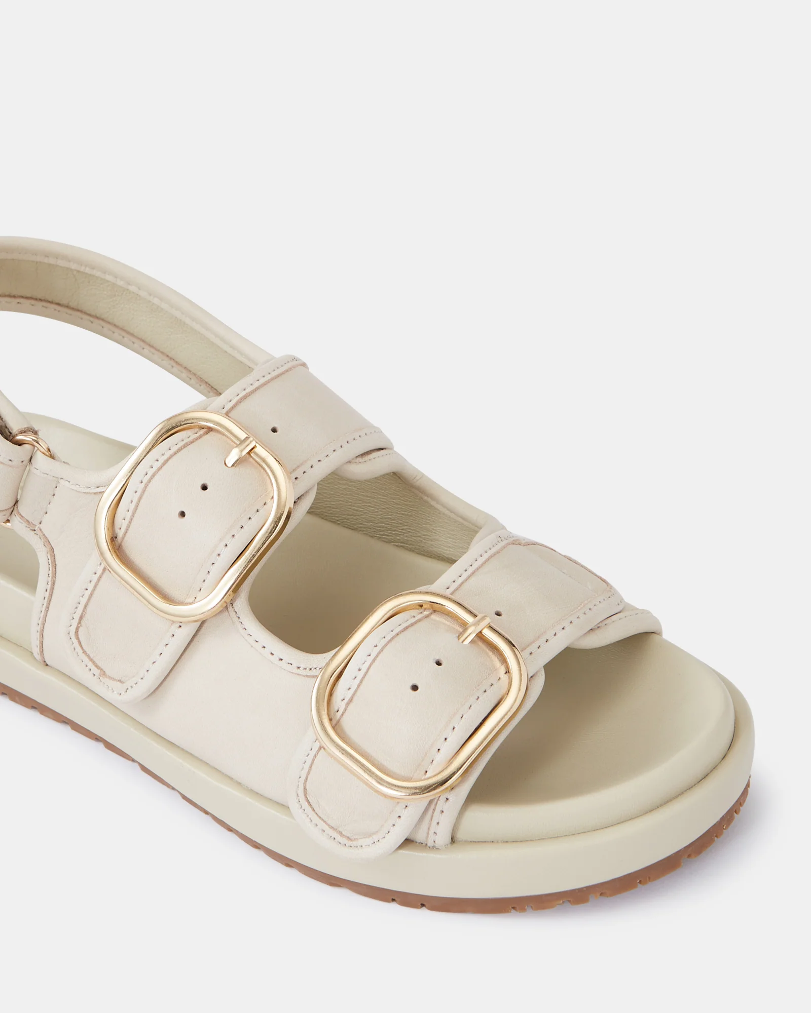 Atticus Vintage Ivory Pebble Leather Flatform - Image 3