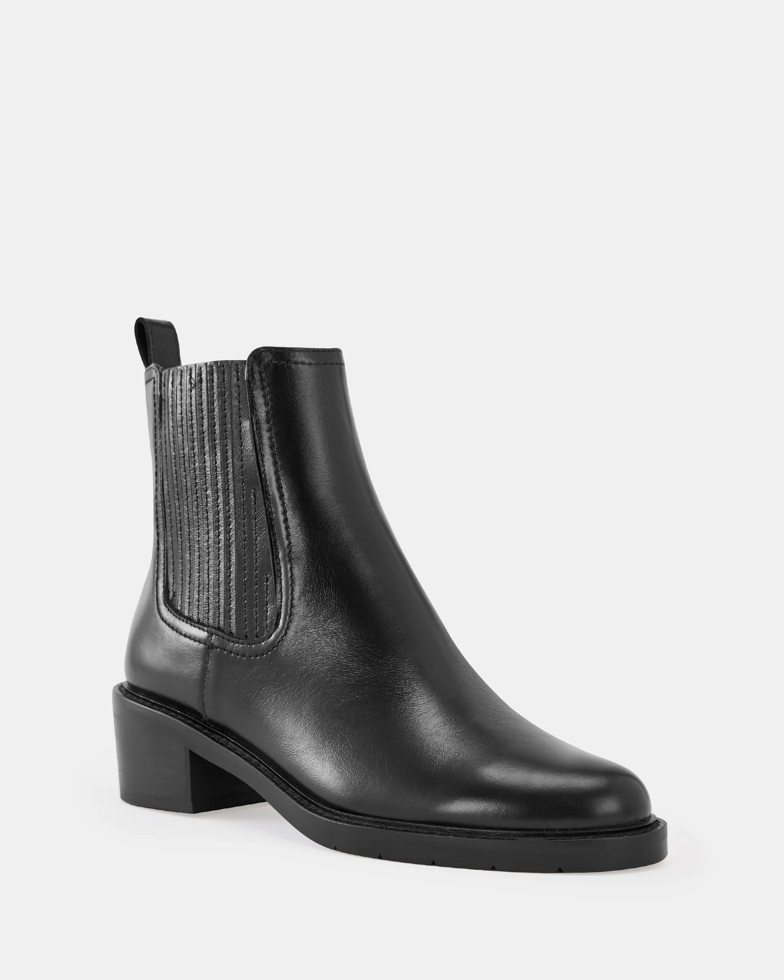 Baylee Black Leather Ankle Boot - Image 2