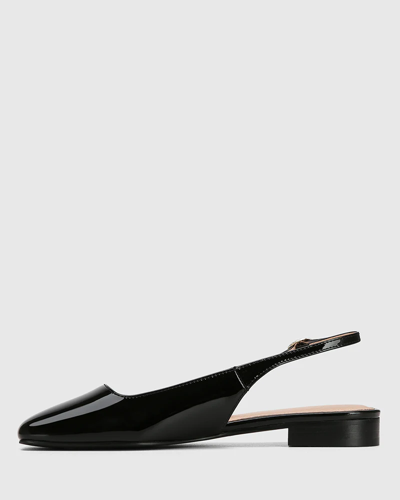 Bev Black Patent Leather Slingback - Image 6