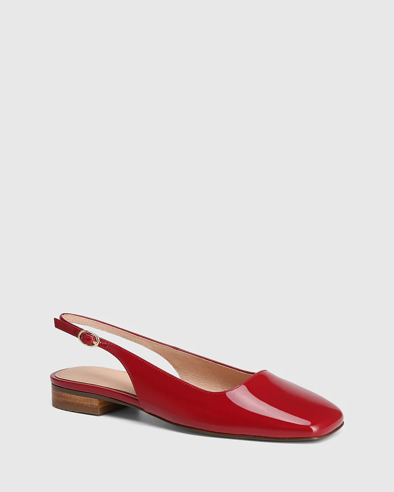 Bev Deep Red Patent Leather Slingback - Image 2