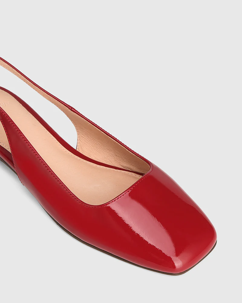 Bev Deep Red Patent Leather Slingback - Image 3