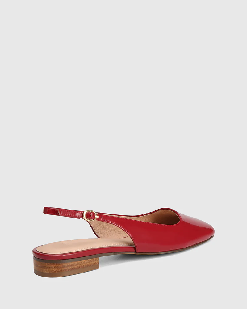 Bev Deep Red Patent Leather Slingback - Image 4