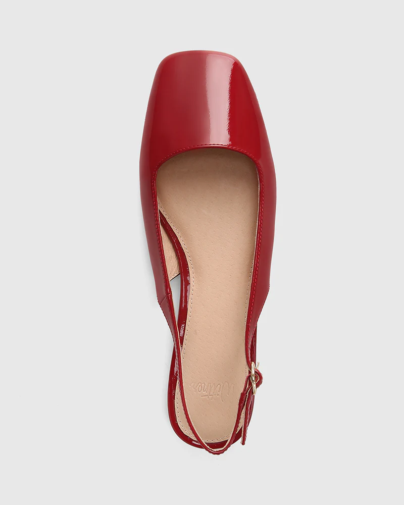 Bev Deep Red Patent Leather Slingback - Image 5