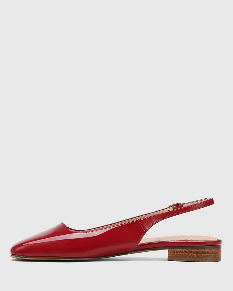 Bev Deep Red Patent Leather Slingback - Image 6