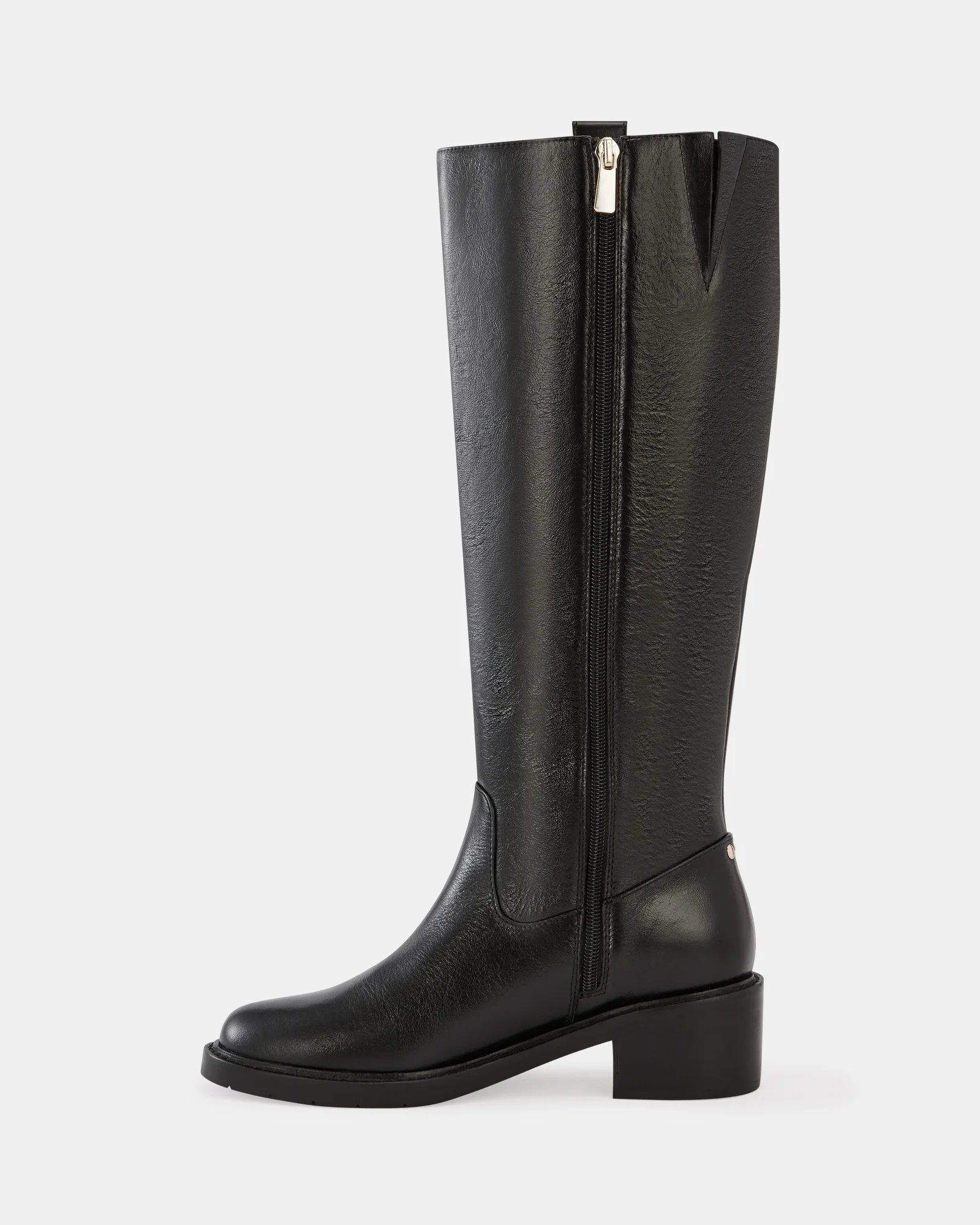 Bobby Black Leather Knee High Boot - Image 7