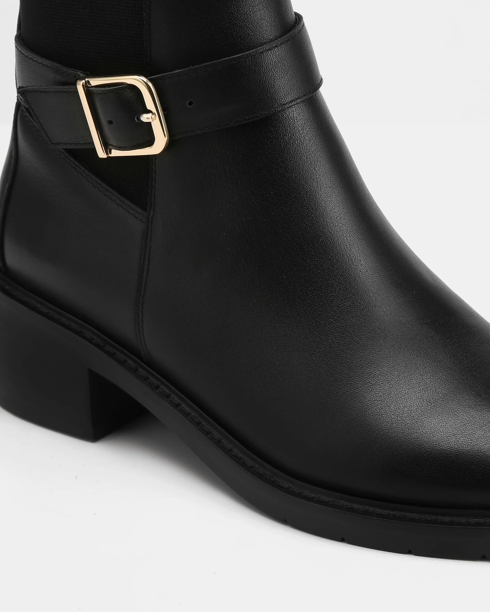 Brandy Black Leather Ankle Boot - Image 3