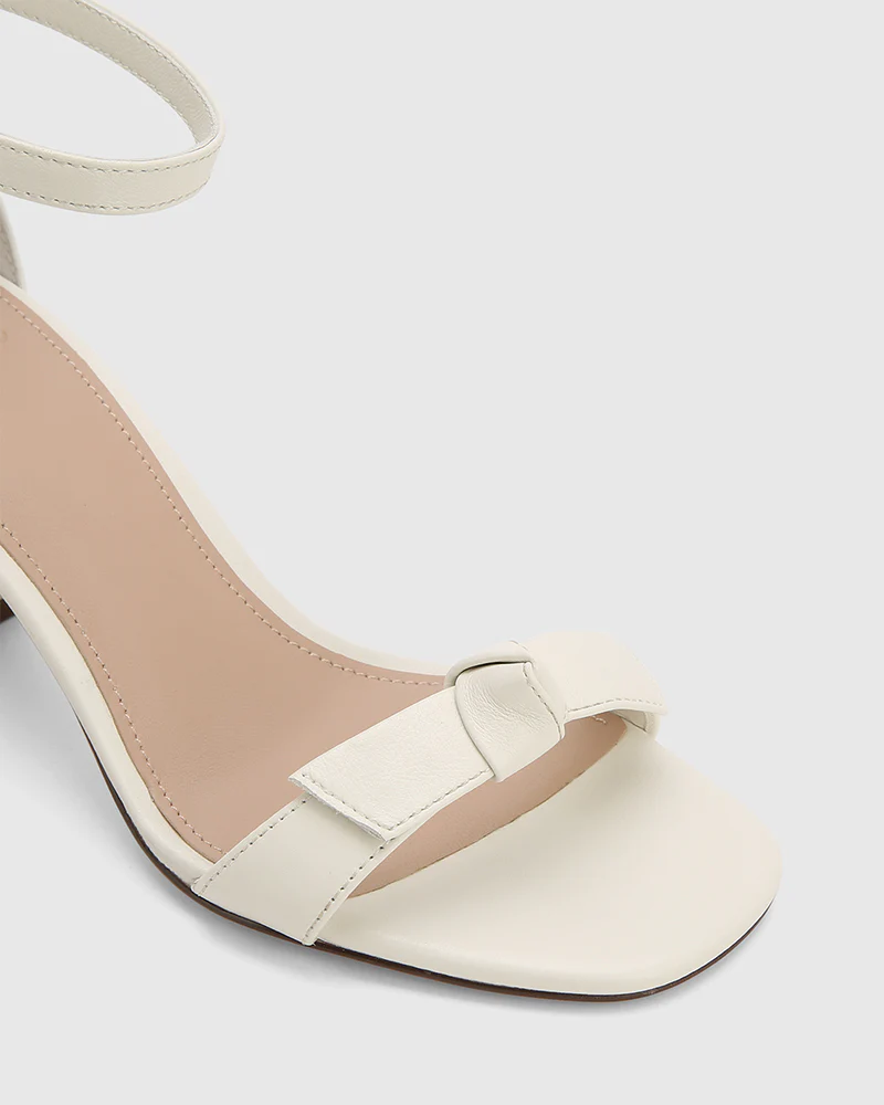 Calliope Off White Leather Block Heel - Image 3