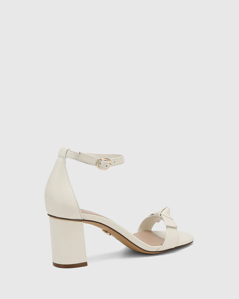 Calliope Off White Leather Block Heel - Image 4