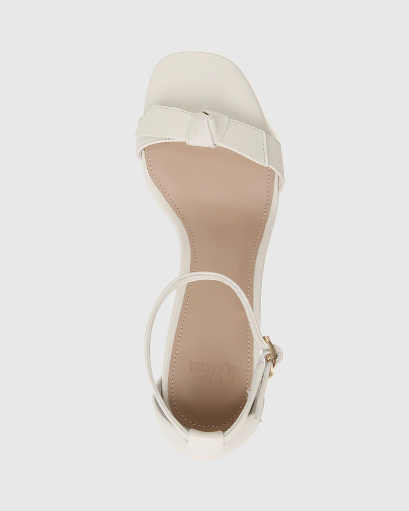 Calliope Off White Leather Block Heel - Image 5