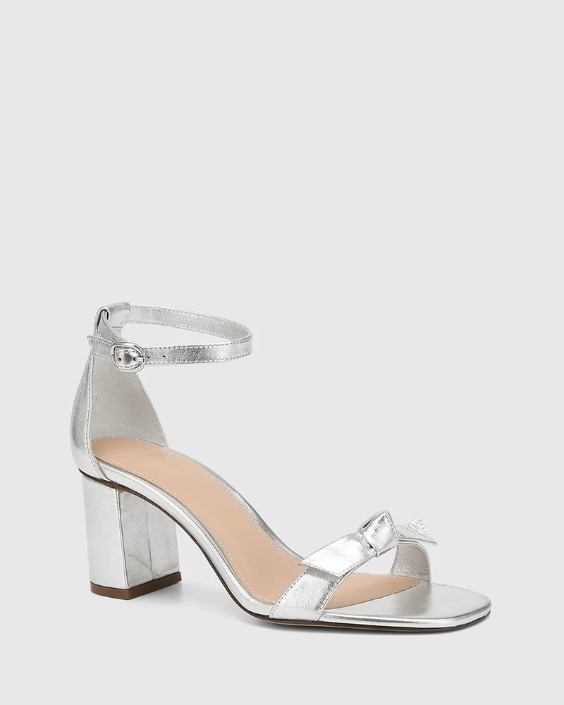 Calliope Silverware Metallic Leather Block Heel - Image 2