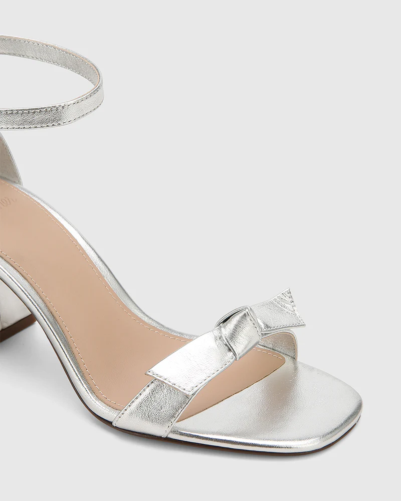Calliope Silverware Metallic Leather Block Heel - Image 3