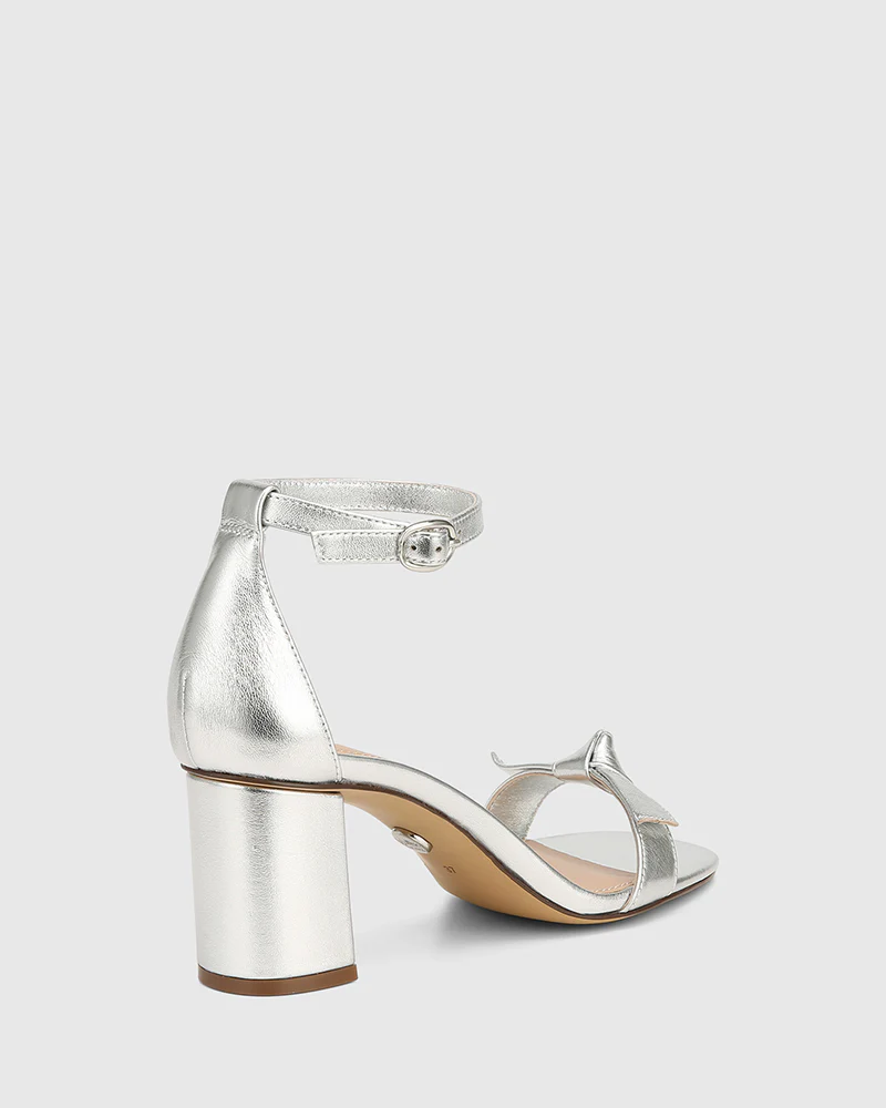 Calliope Silverware Metallic Leather Block Heel - Image 4