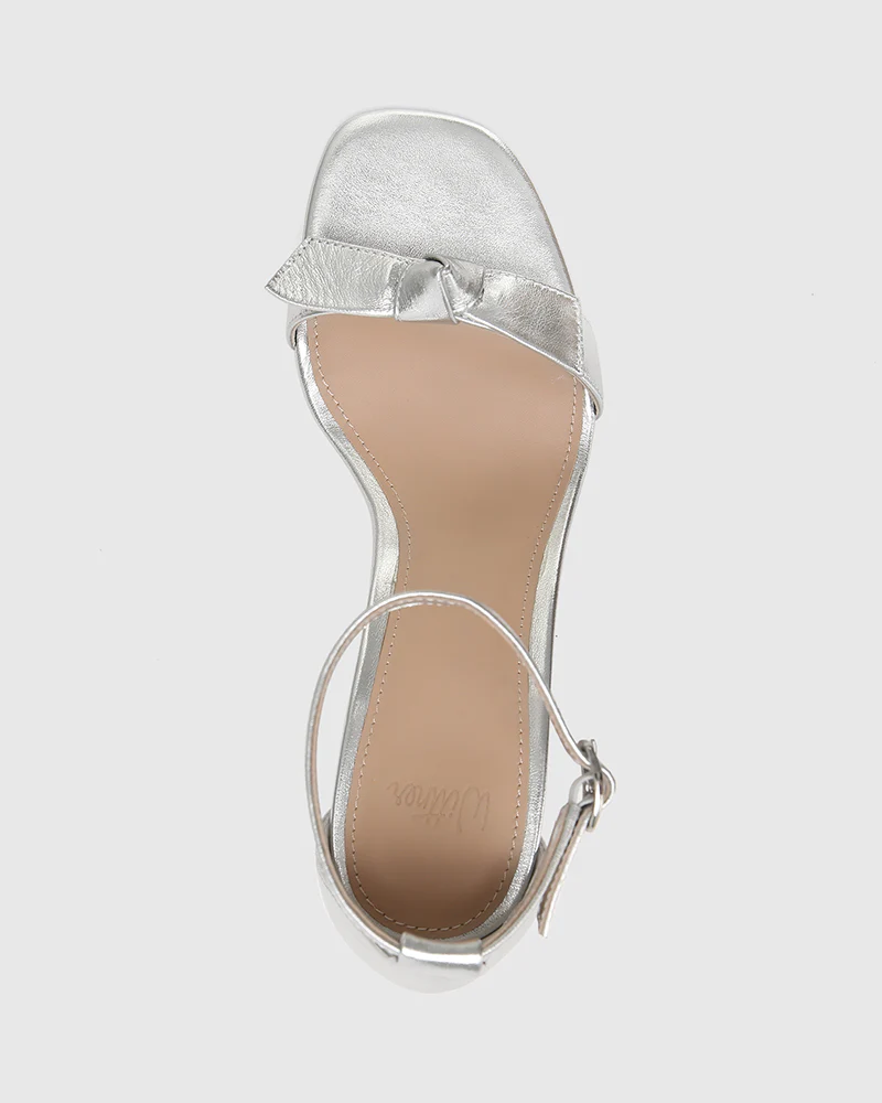 Calliope Silverware Metallic Leather Block Heel - Image 5