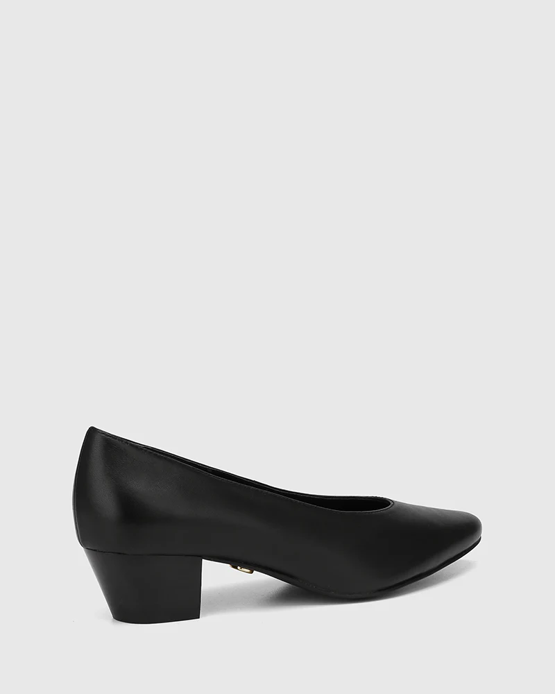 Cara Black Leather Pump - Image 4