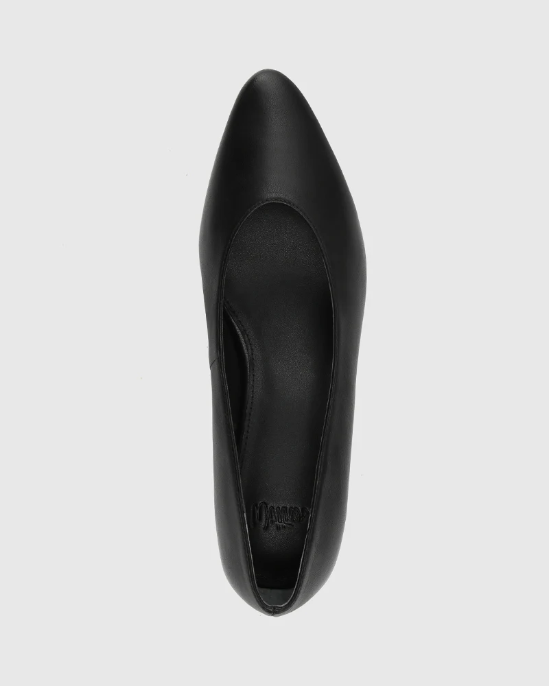Cara Black Leather Pump - Image 5