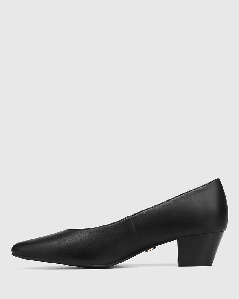 Cara Black Leather Pump - Image 6