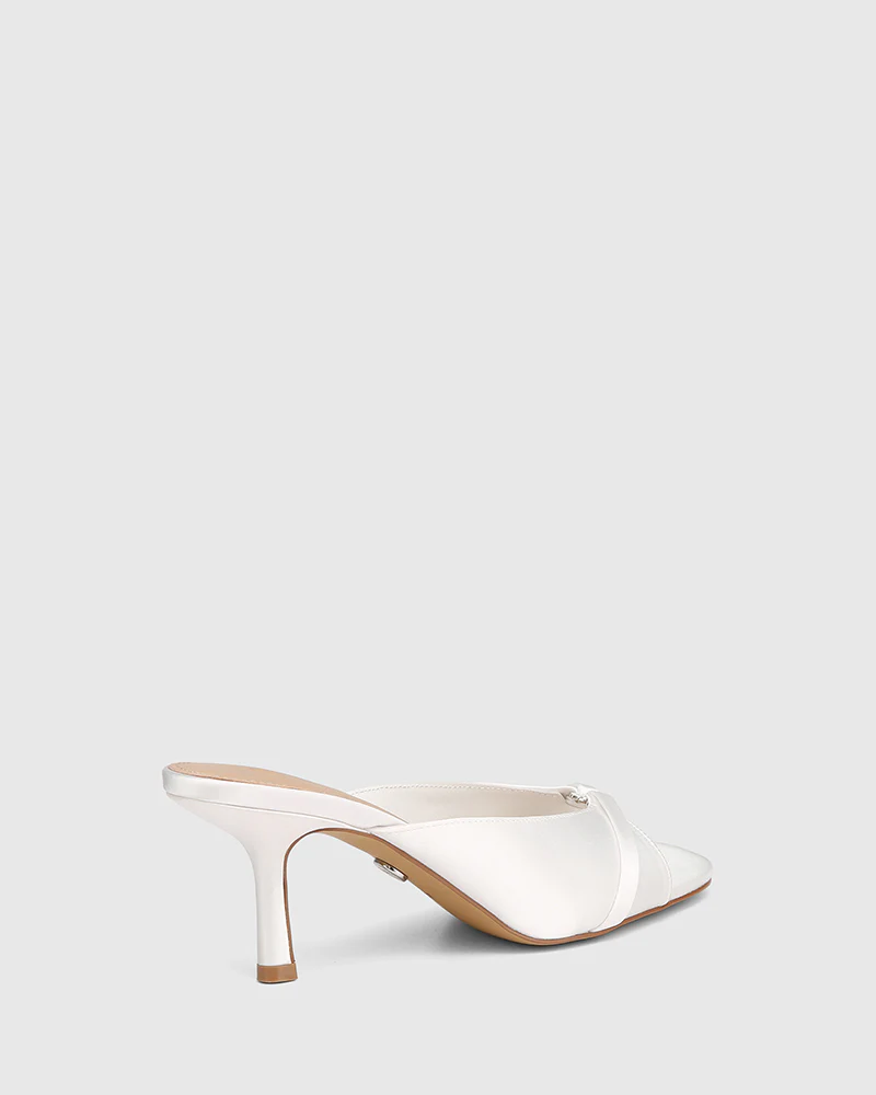 Celina Ivory Recycled Satin Textile Mule - Image 4