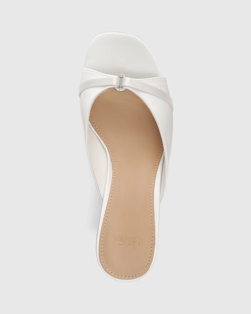 Celina Ivory Recycled Satin Textile Mule - Image 5