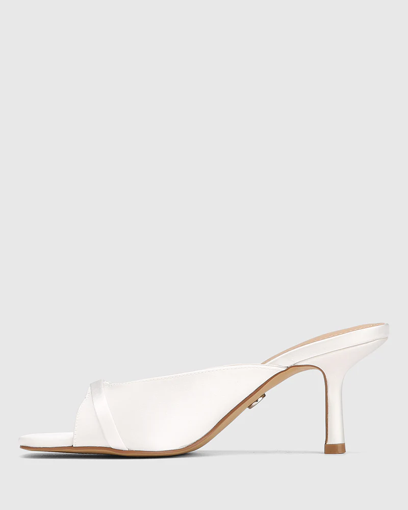 Celina Ivory Recycled Satin Textile Mule - Image 6