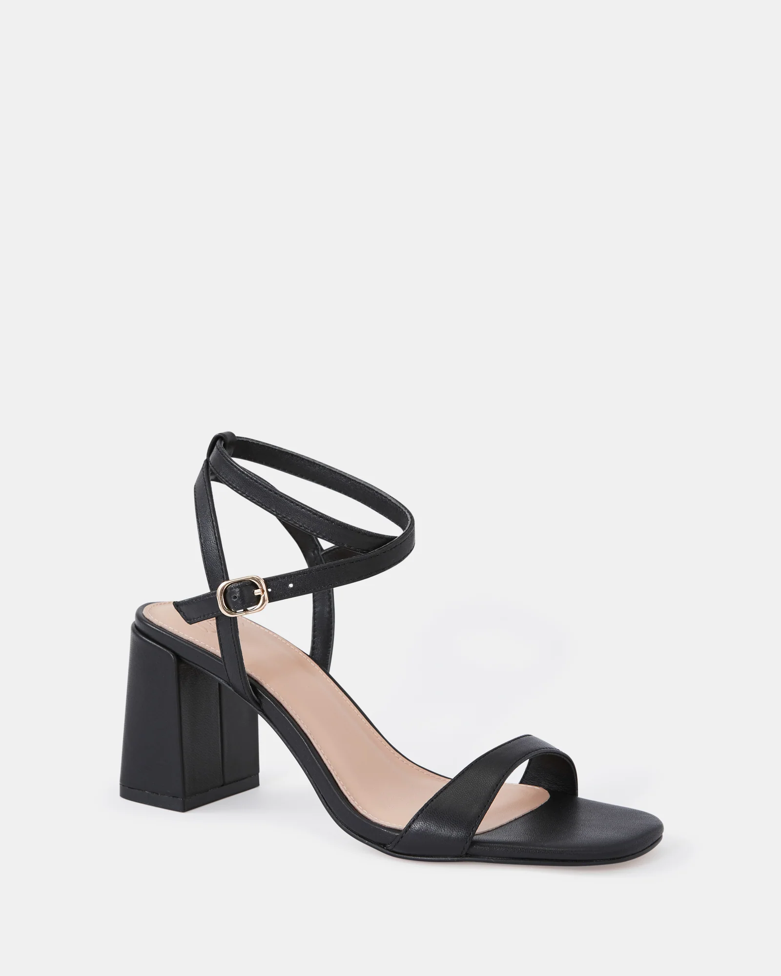 Colette Black Leather Block Heel - Image 2