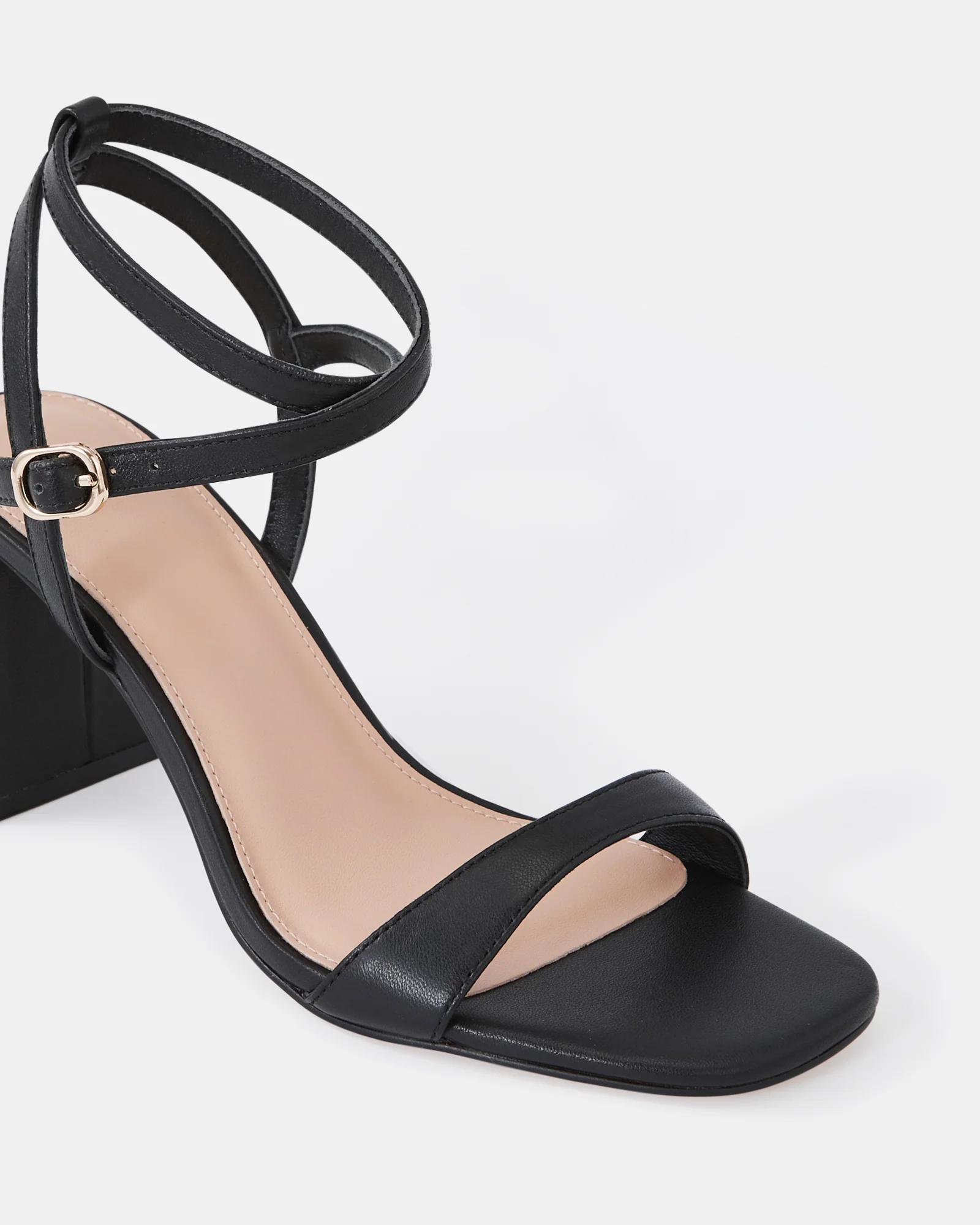 Colette Black Leather Block Heel - Image 3