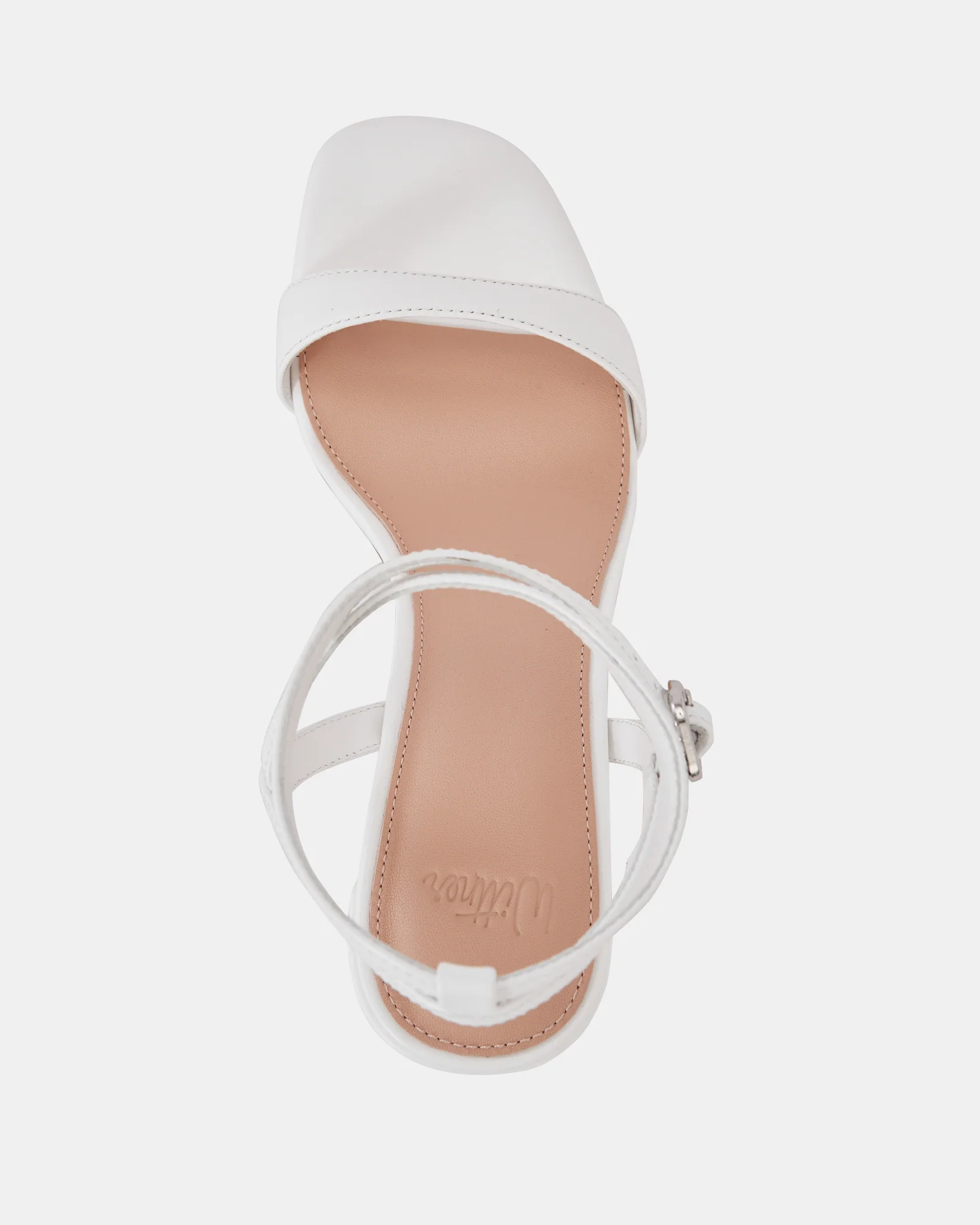 Colette White Leather Block Heel - Image 5