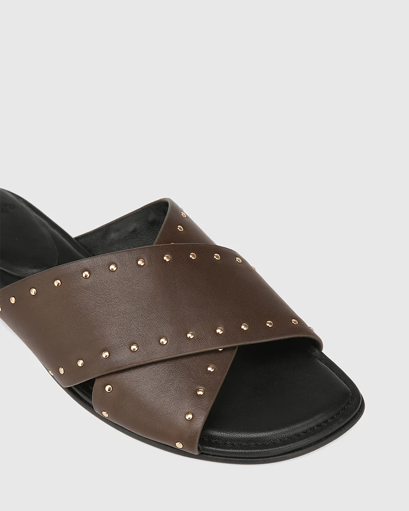 Connie Espresso Leather Slide - Image 3