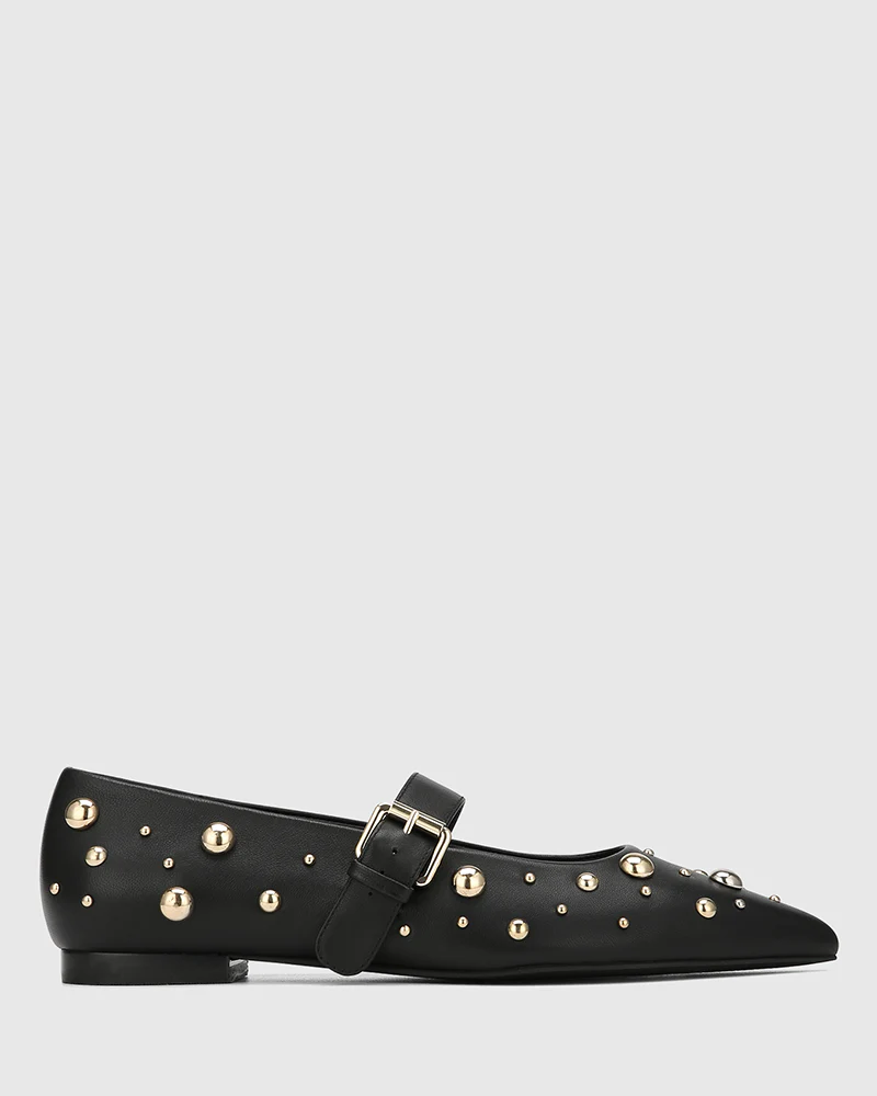 Dacie Black Leather Mary Jane