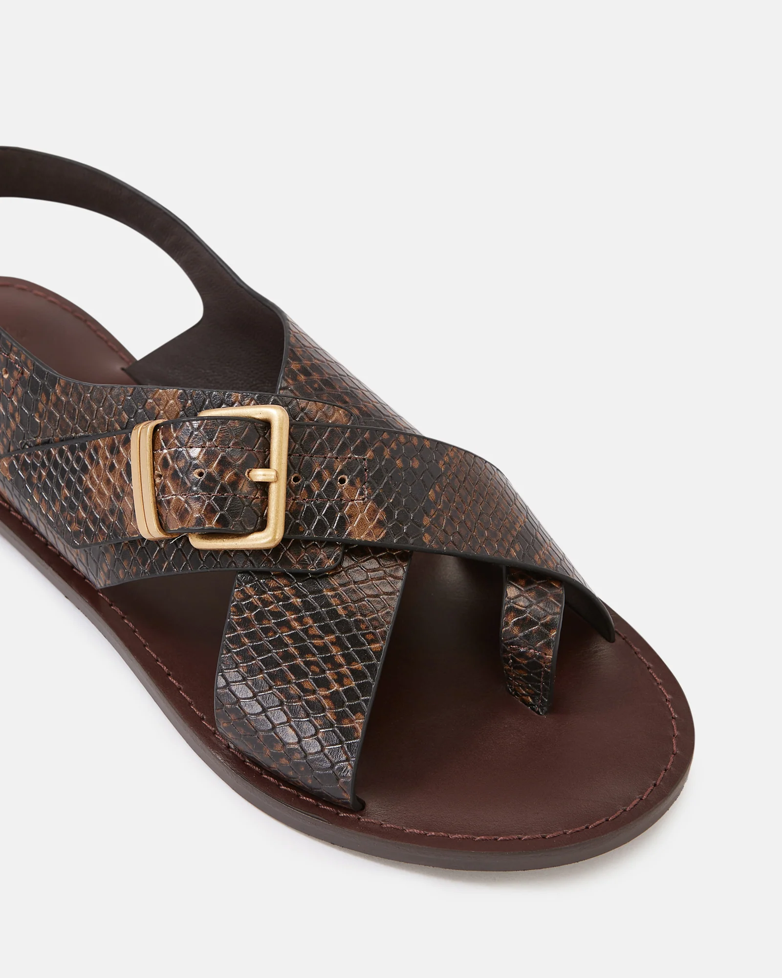 Danna Snake Emboss Leather Sandal - Image 3