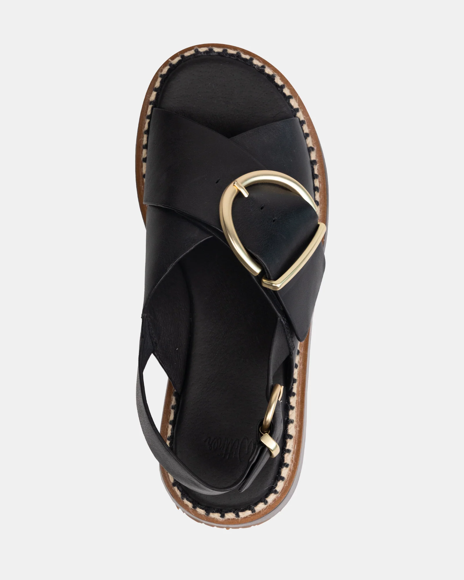 Deia Black Leather Flatform - Image 5