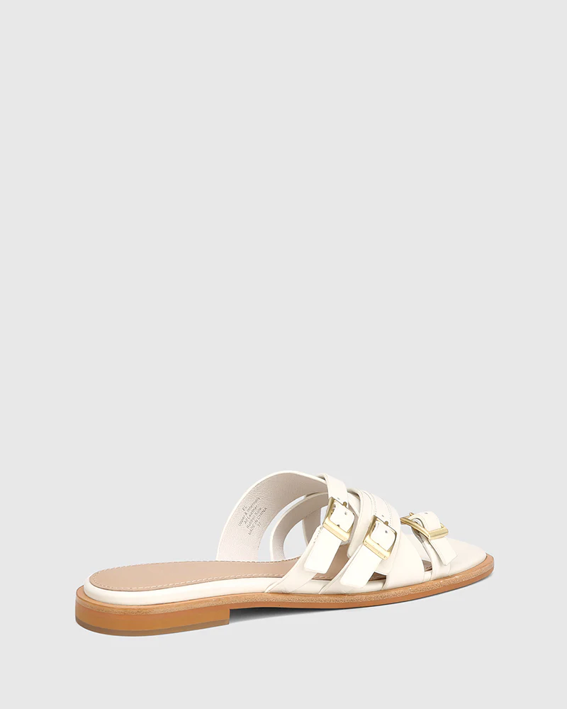 El Off White Leather Strappy Slide - Image 4