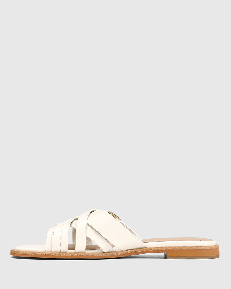 El Off White Leather Strappy Slide - Image 6