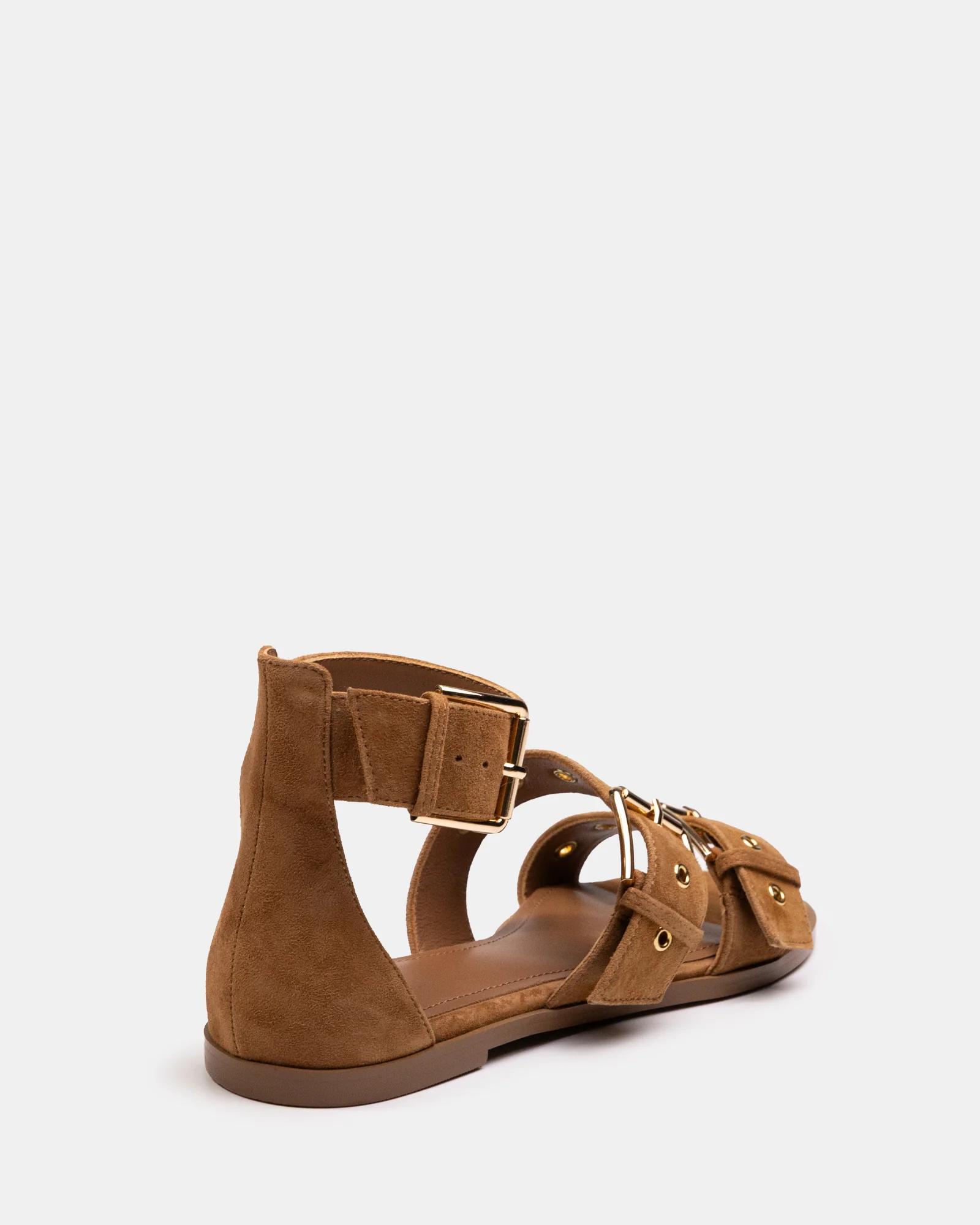 Elyssa Burnt Almond Suede Leather Sandal - Image 4