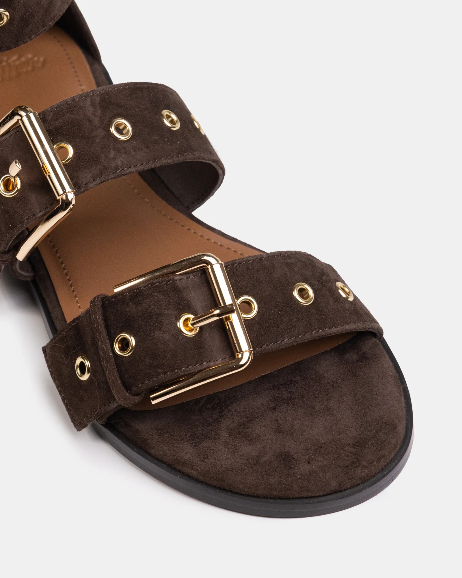 Elyssa Espresso Suede Leather Sandal - Image 3