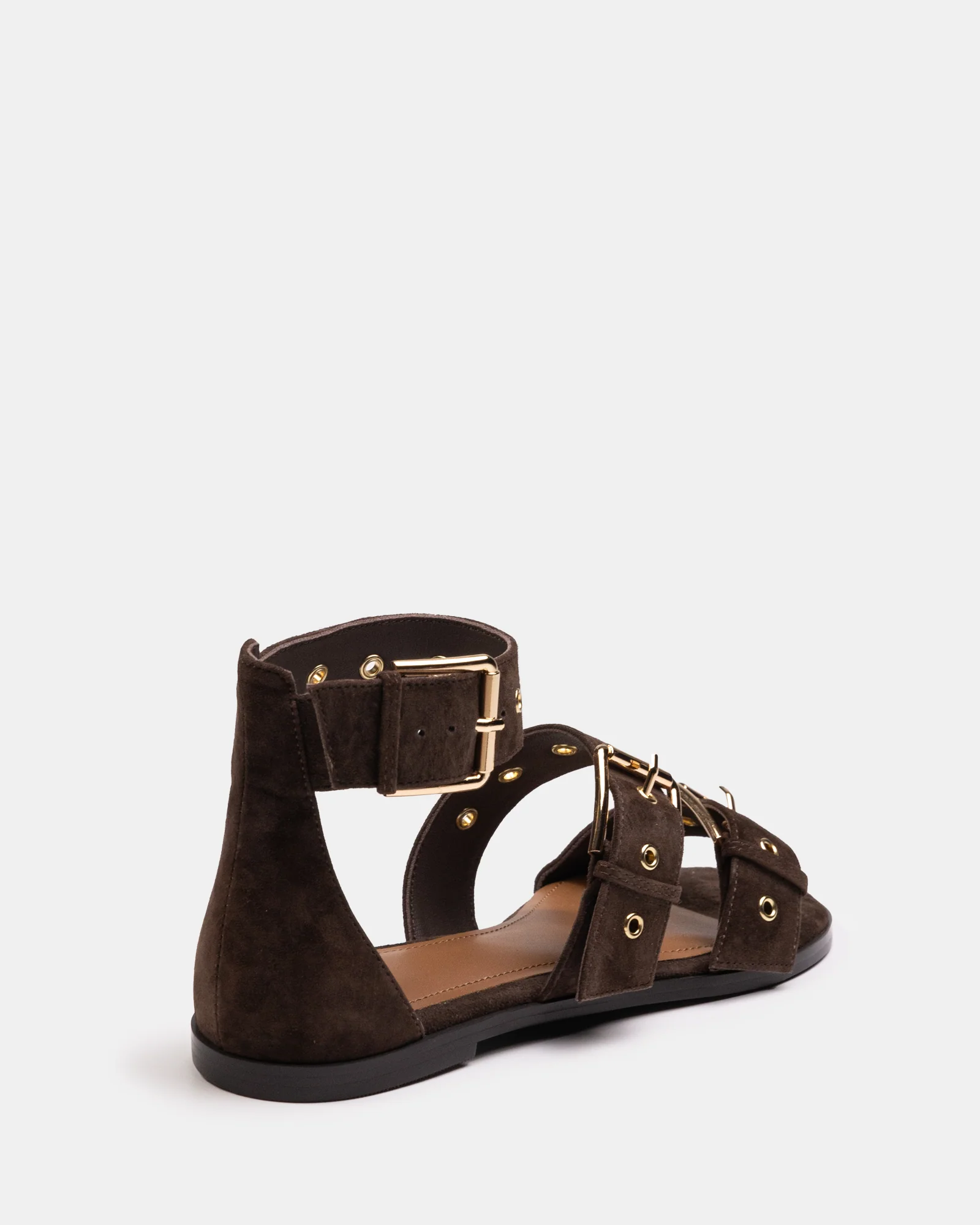 Elyssa Espresso Suede Leather Sandal - Image 4