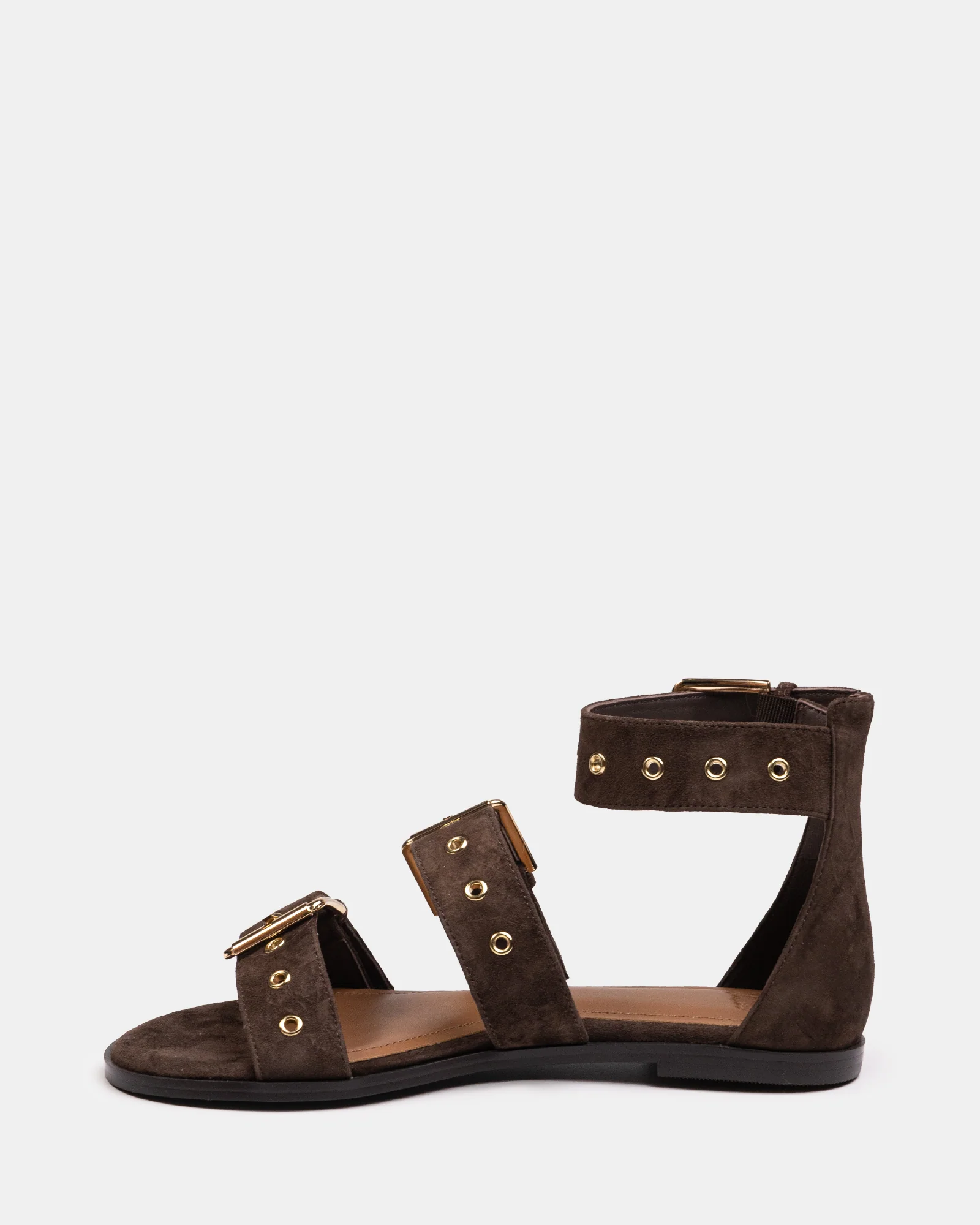 Elyssa Espresso Suede Leather Sandal - Image 6
