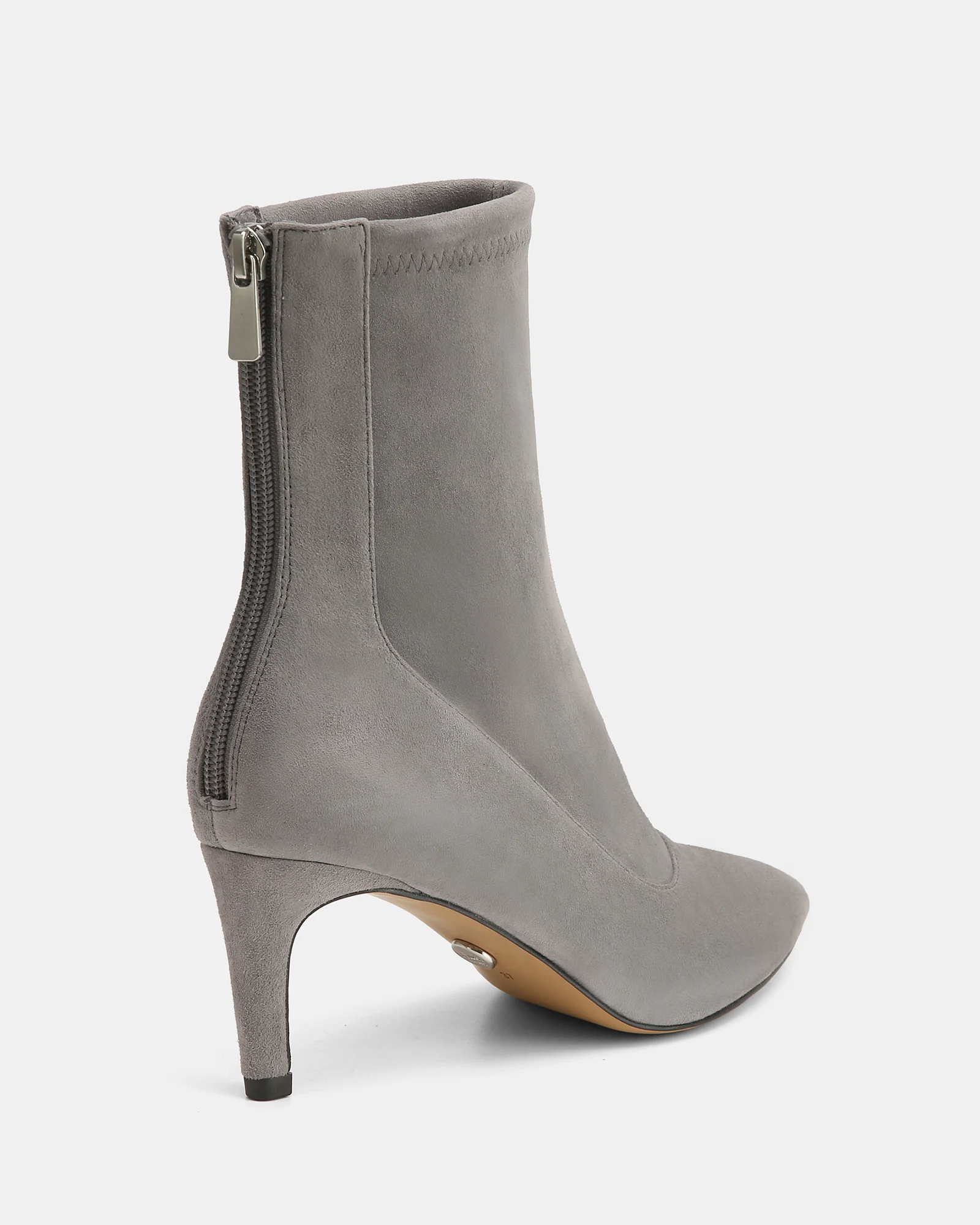 Felix Cement Grey Stretch Suede Leather Ankle Boot - Image 5