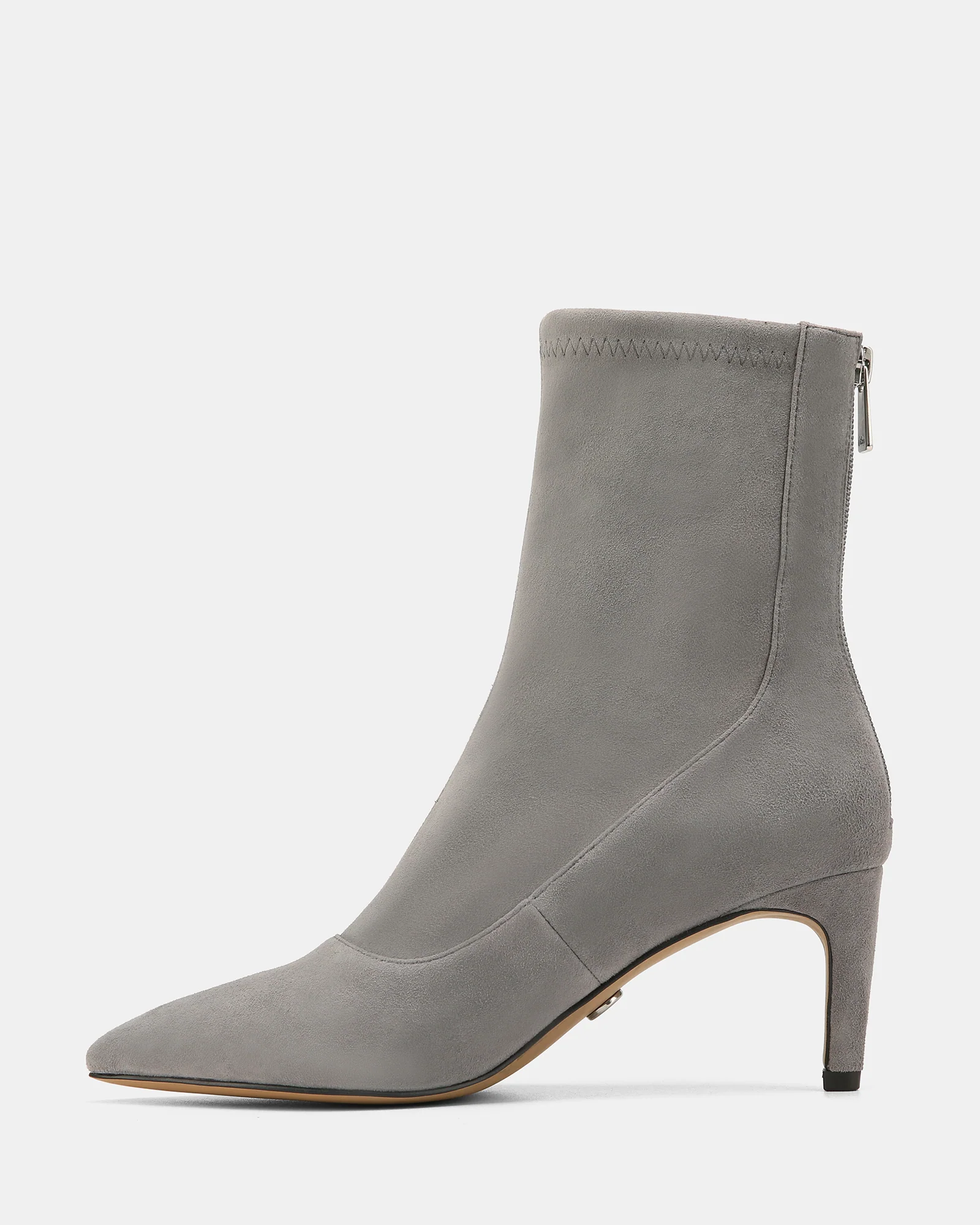 Felix Cement Grey Stretch Suede Leather Ankle Boot - Image 7