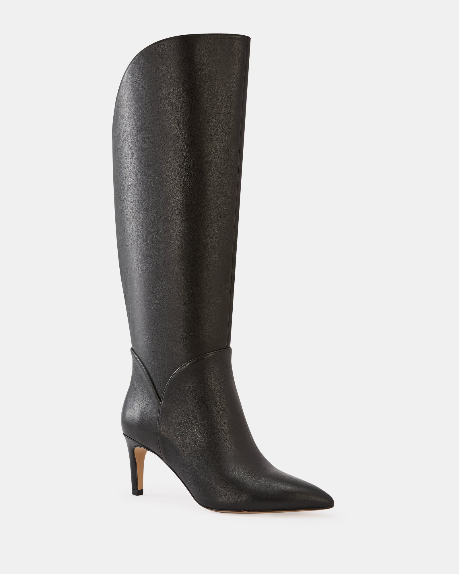Freda Black Leather Knee High Boot - Image 2