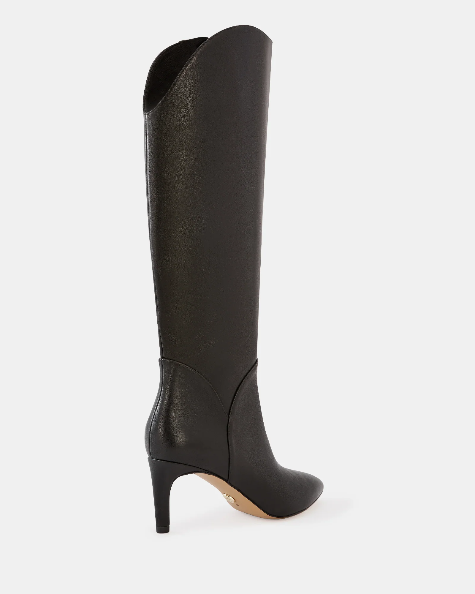 Freda Black Leather Knee High Boot - Image 4
