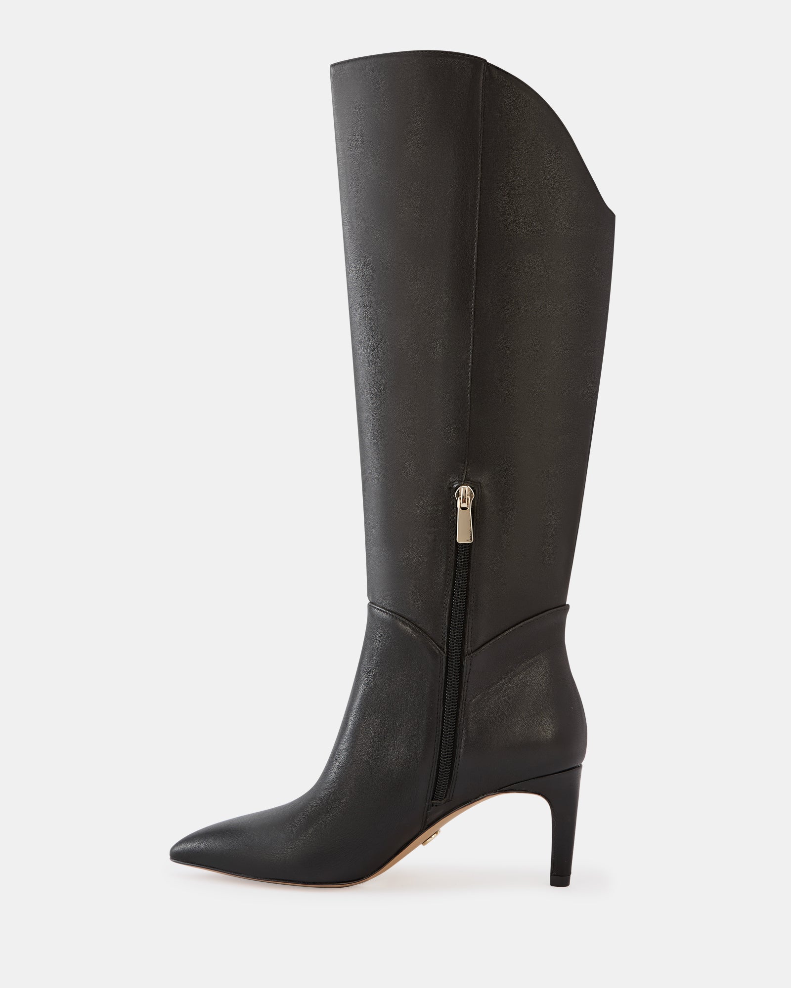 Freda Black Leather Knee High Boot - Image 6