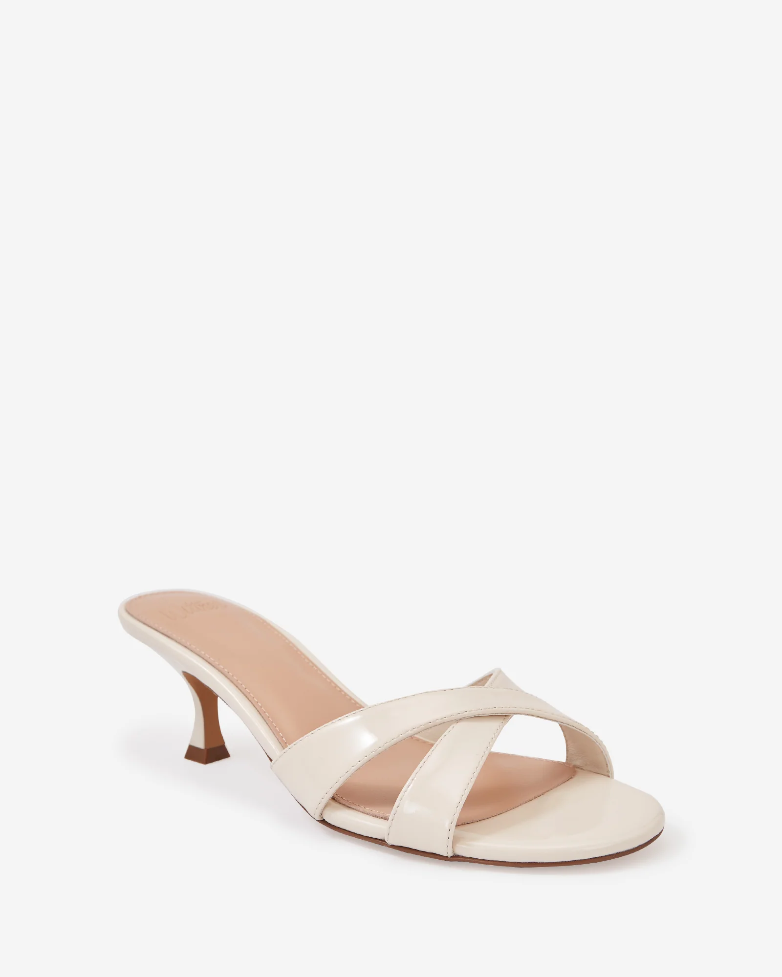 Gracie Vintage Ivory Patent Leather Kitten Heel Mule - Image 2
