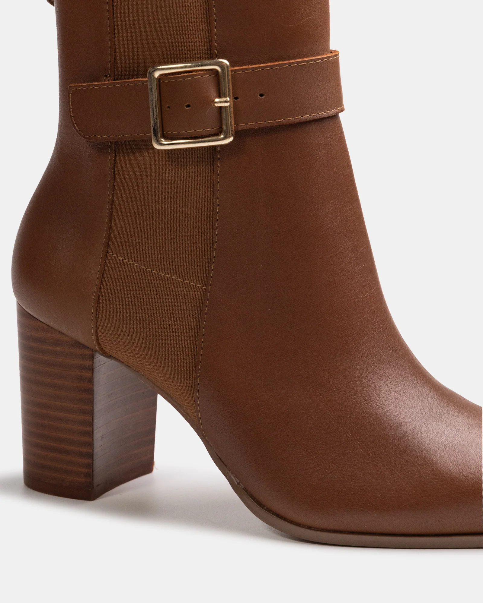 Holli Dark Cognac Leather Ankle Boot - Image 3