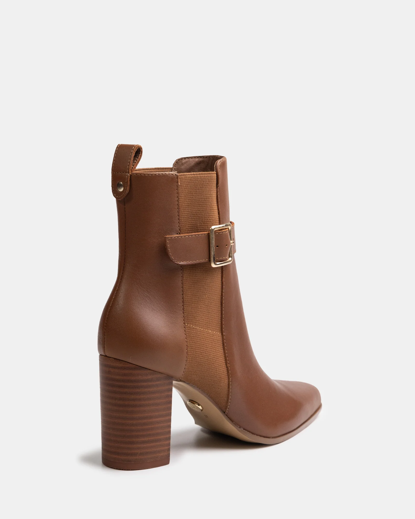 Holli Dark Cognac Leather Ankle Boot - Image 4